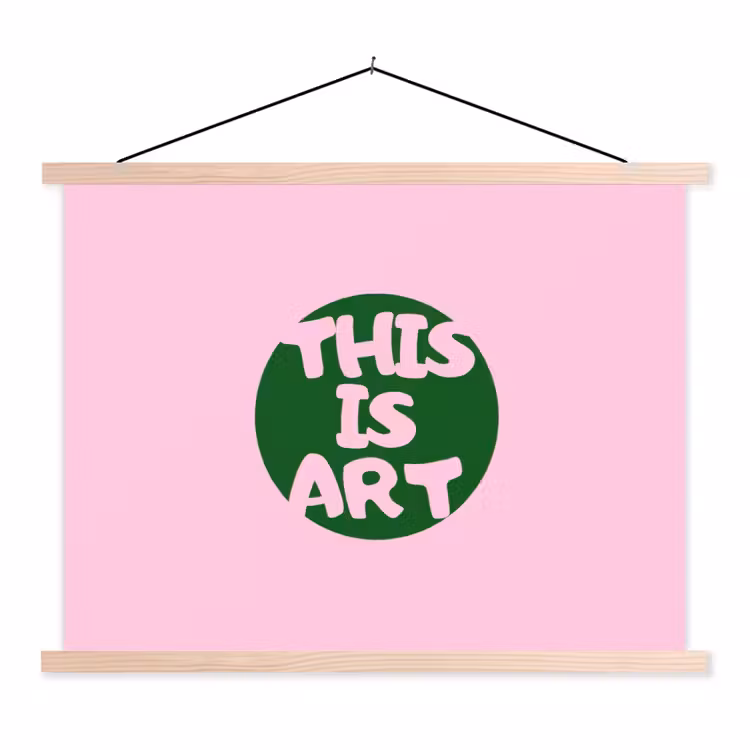 Schoolplaat - This is art - Tekst - Cirkel - Groen — 1
