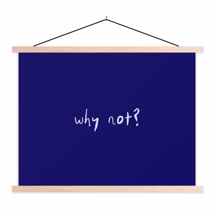 Schoolplaat - Why not - Blauw - Handgeschreven — 1