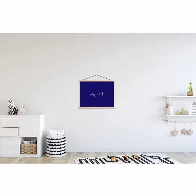 Schoolplaat - Why not - Blauw - Handgeschreven — 3