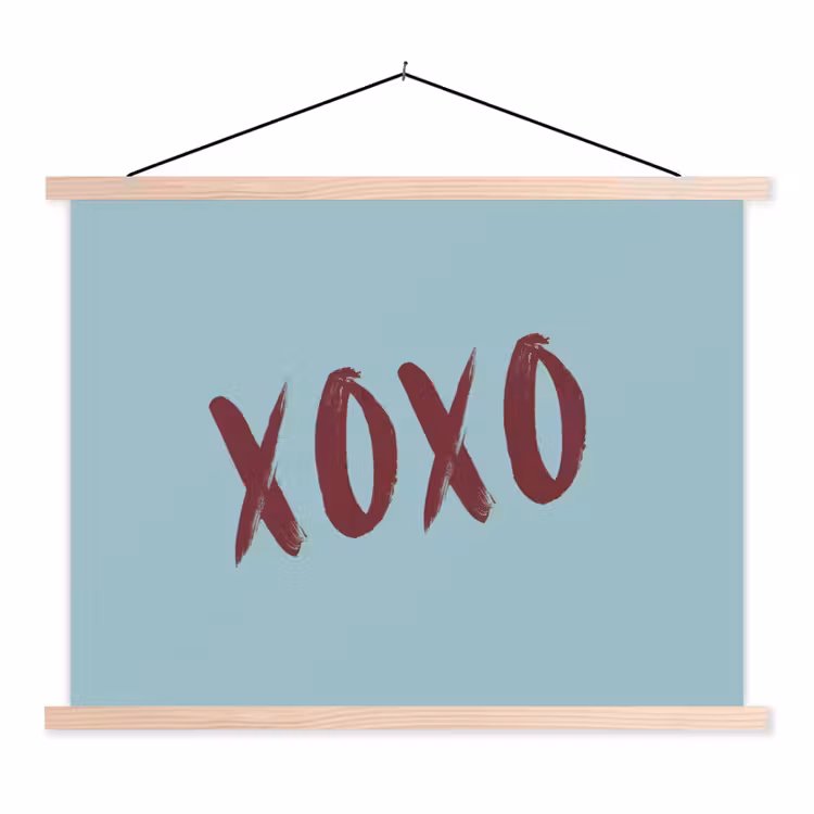 Schoolplaat - XOXO - Blauw - Rood — 1