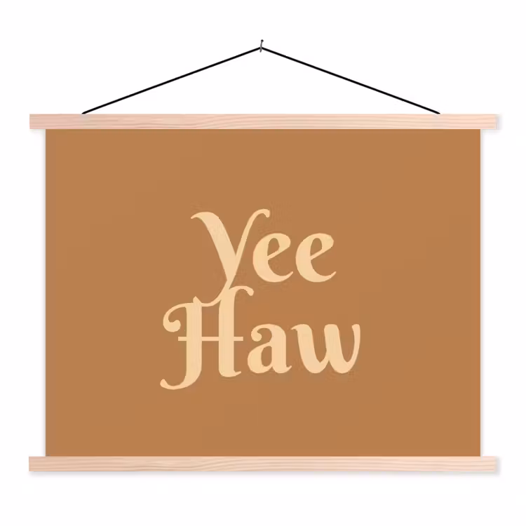 Schoolplaat - Yee haw - Bruin - Minimalistisch — 1