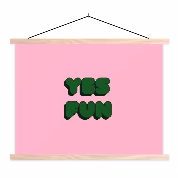 Schoolplaat - Yes fun - Groen - Roze — 1