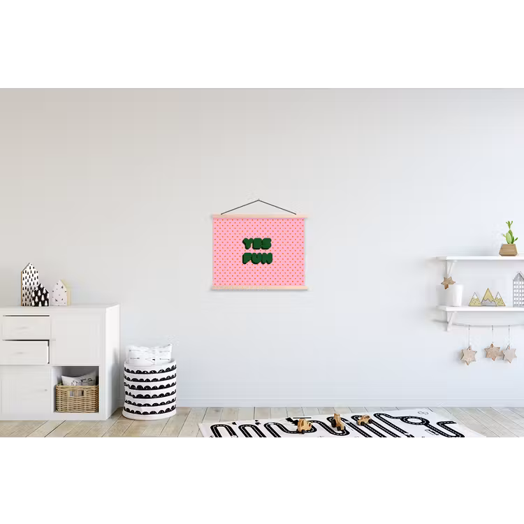 Schoolplaat - Yes fun - Groen - Roze - Stippen — 3
