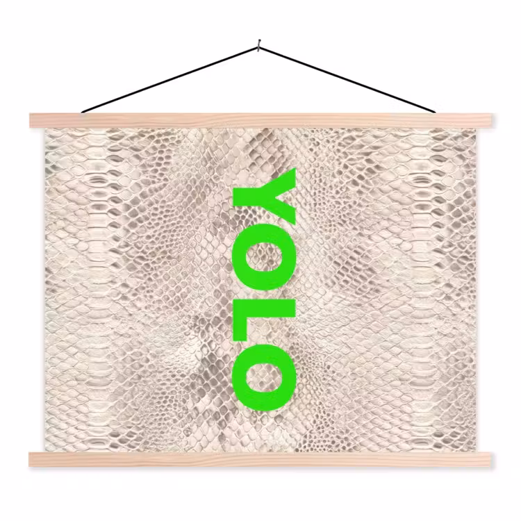 Schoolplaat - YOLO - Groen - Neon - Slangenprnt — 1