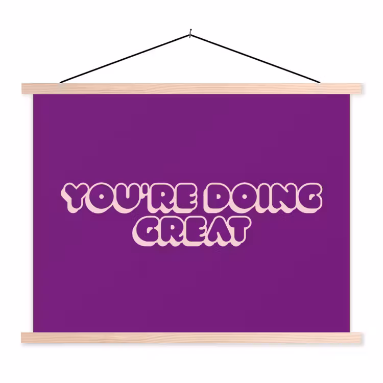 Schoolplaat - You're doing great - Paars - Bubble letters — 1