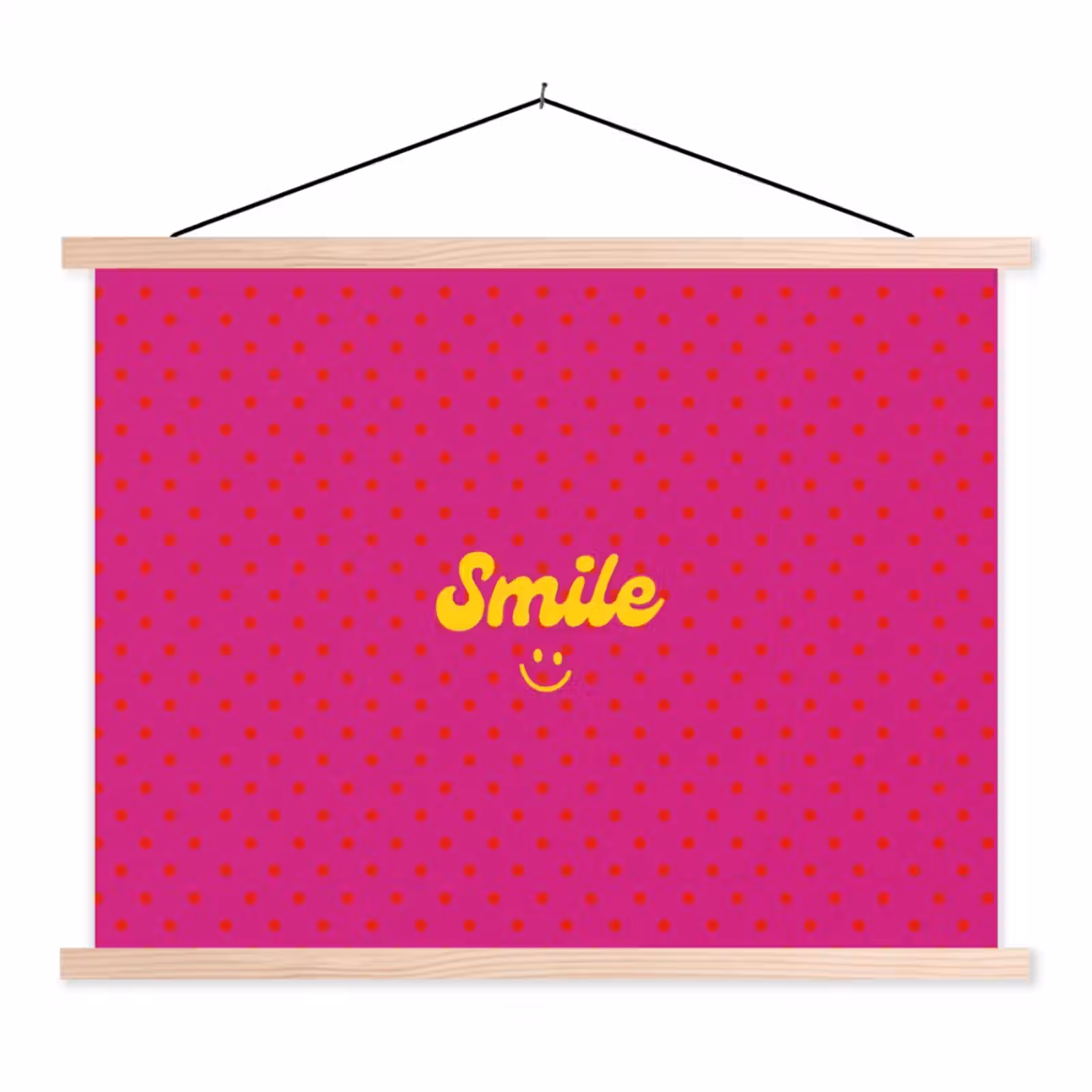 Schoolplaat - Smile - Stippen - Geel - Smiley - Roze — 1