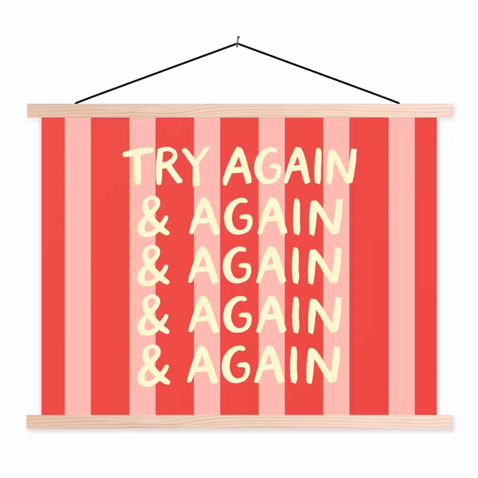 Schoolplaat - Strepen - Rood - Try again — 1