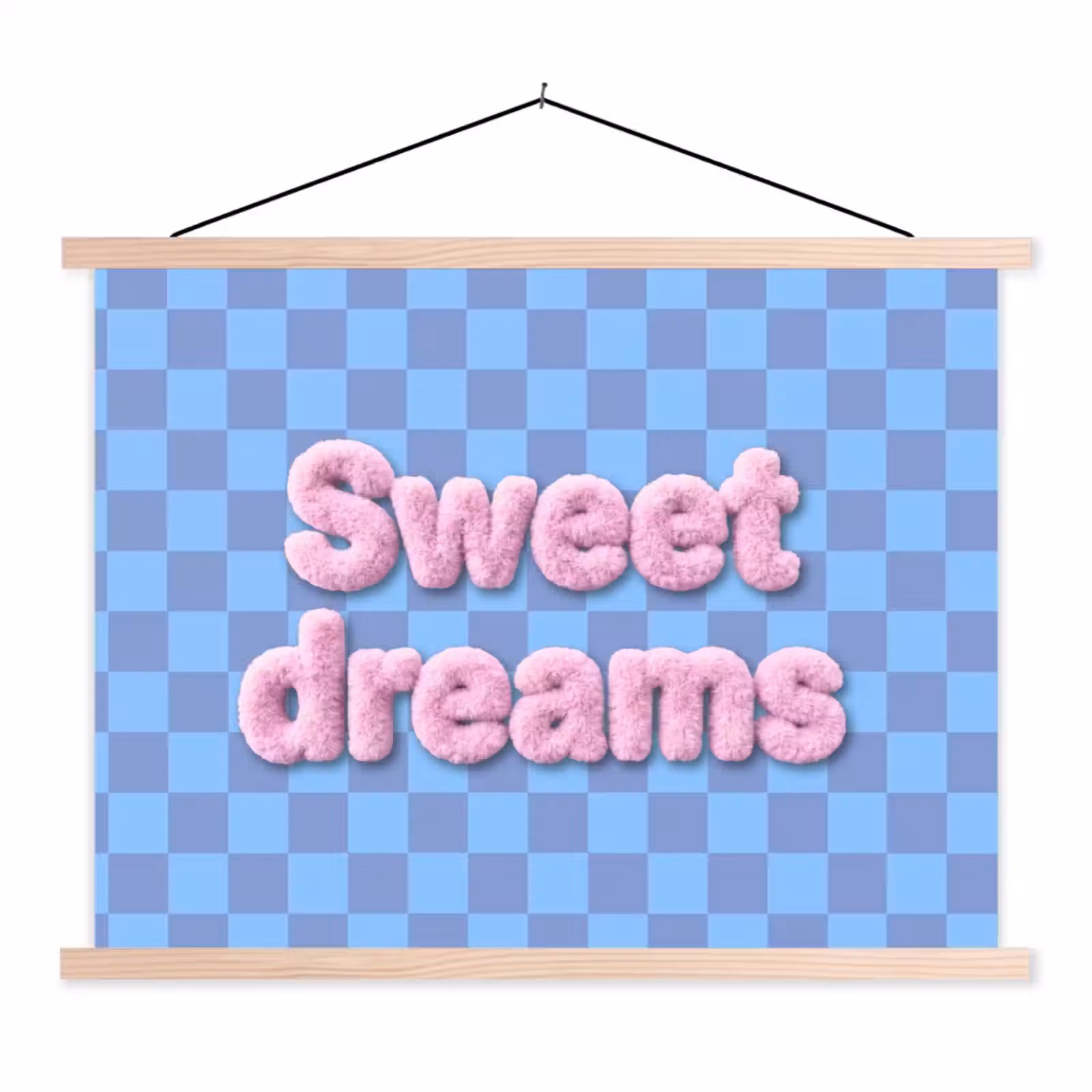 Schoolplaat - Sweet dreams - Vierkanten - Roze - Blauw — 1