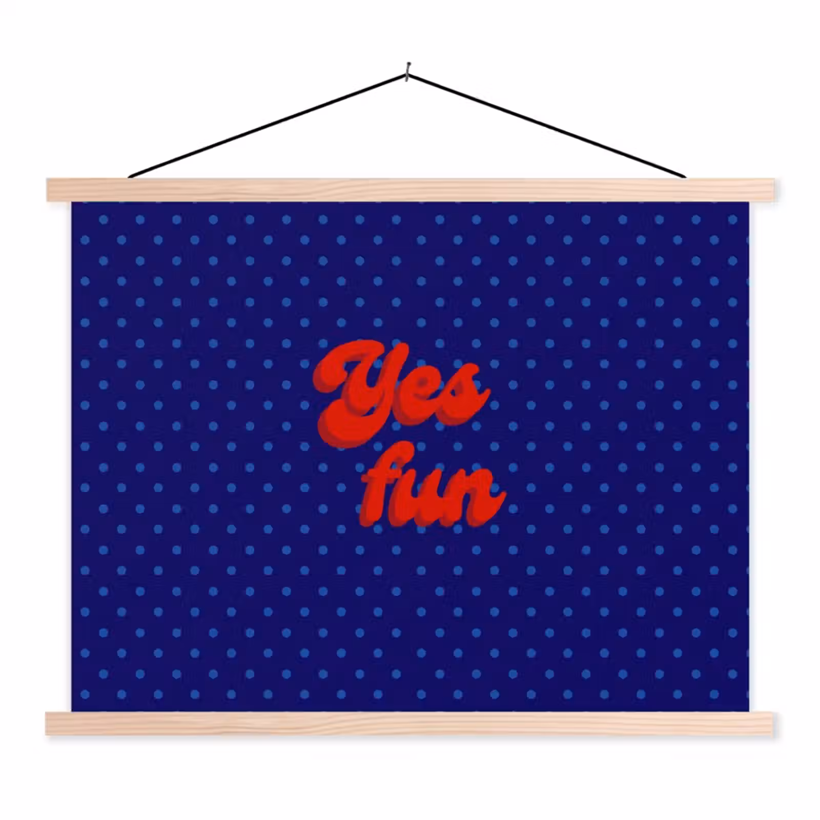 Schoolplaat - Yes fun - Rood - Blauw - Stippen — 1