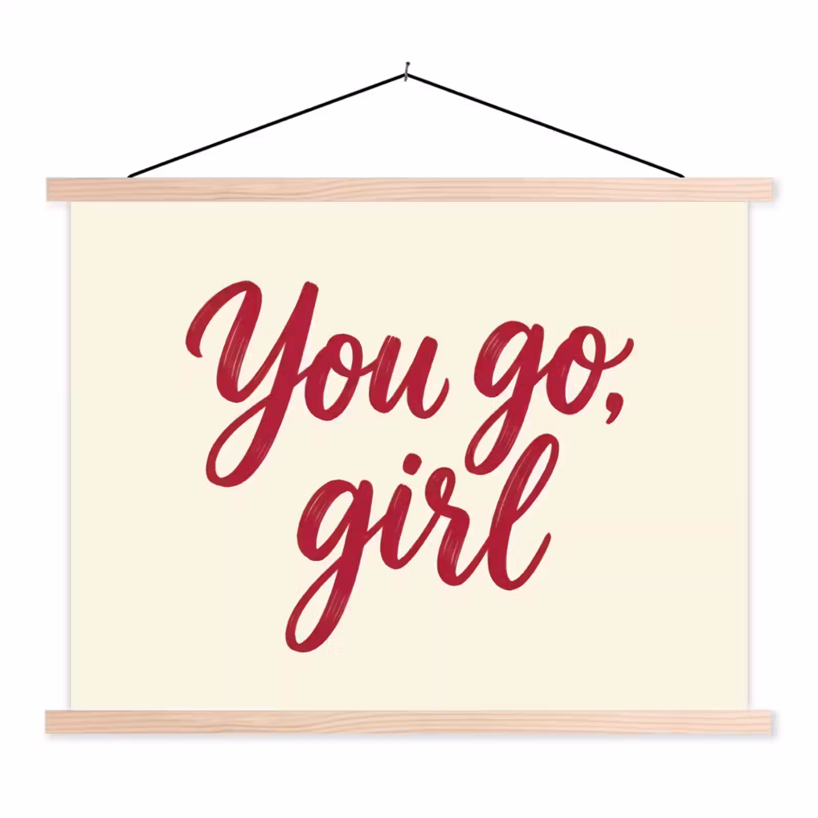 Schoolplaat - you go girl - Rood - Wit — 1