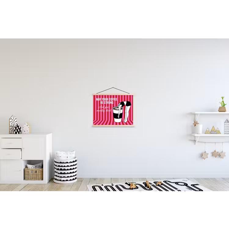 Schoolplaat - Roze - Strepen - Koffie - Maandag — 3