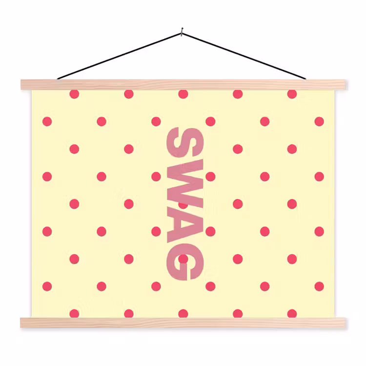 Schoolplaat - Swag - Roze - Stippen - Geel — 1
