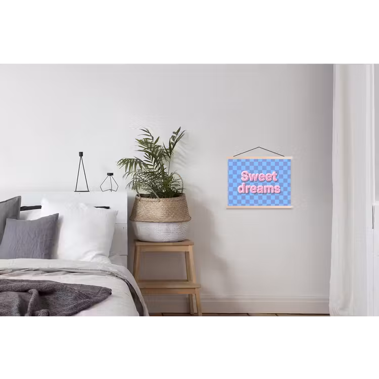Schoolplaat - Sweet dreams - Vierkanten - Roze - Blauw — 2
