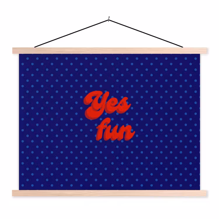 Schoolplaat - Yes fun - Rood - Blauw - Stippen — 1