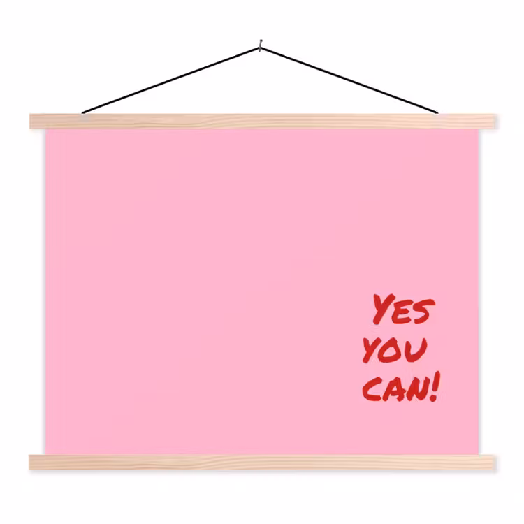 Schoolplaat - Yes you can do it - Rood - Roze — 1