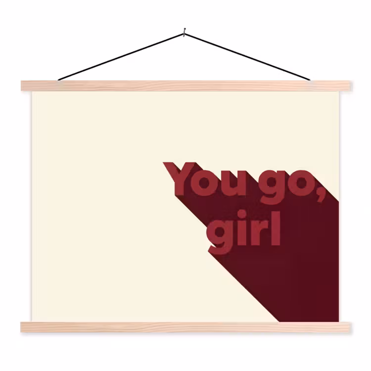 Schoolplaat - you go girl - 3D - Rood — 1