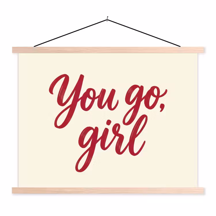 Schoolplaat - you go girl - Rood - Wit — 1