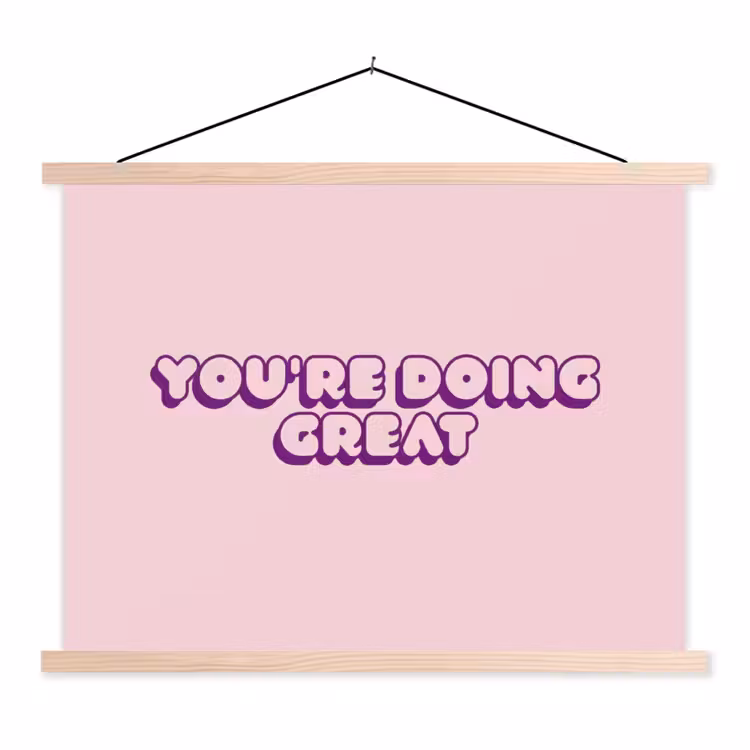 Schoolplaat - You're doing great - roze - 3D — 1