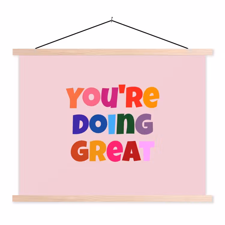 Schoolplaat - You're doing great - Roze - Kleurrijk — 1