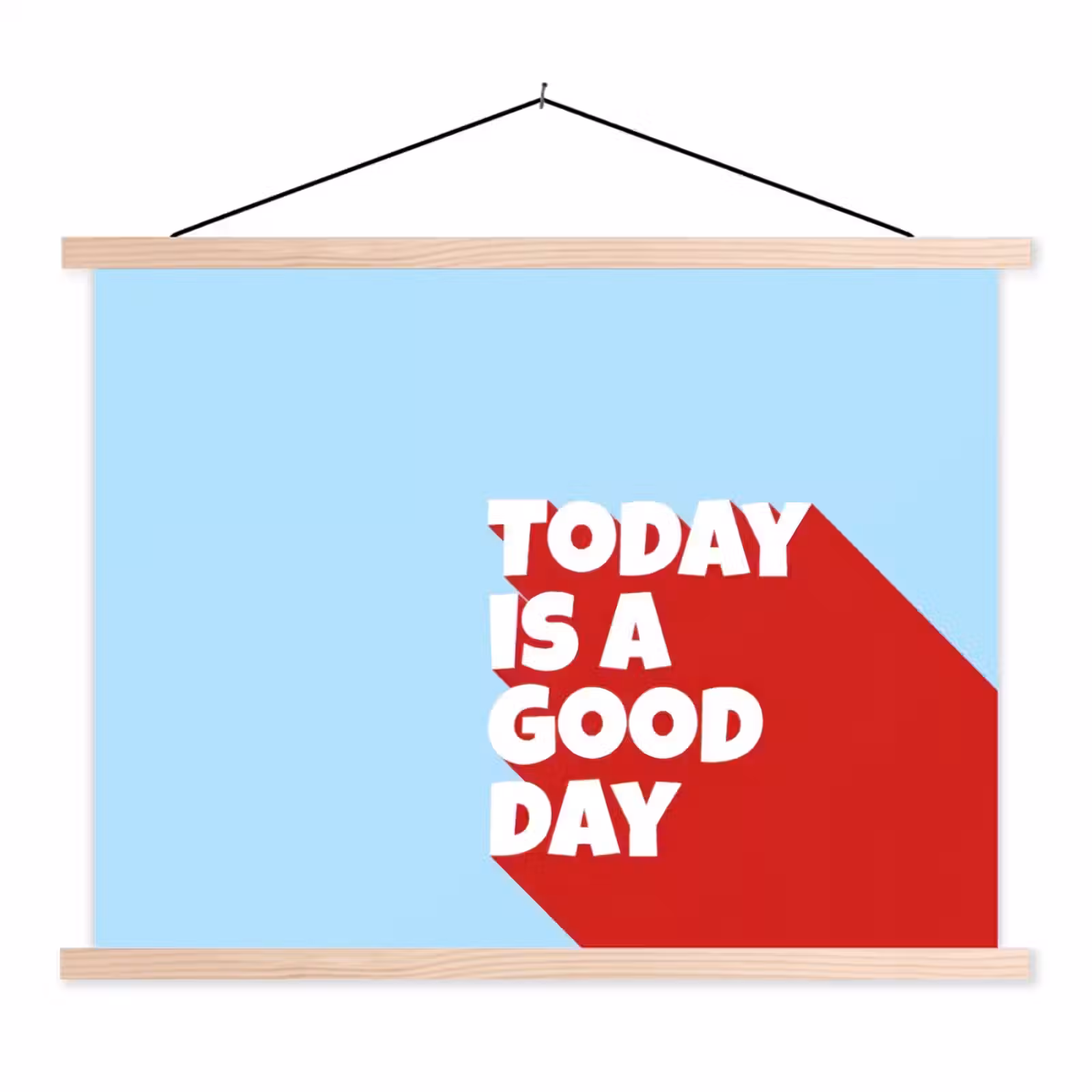 Schoolplaat - Today is a good day - Rood - lichtblauw — 1