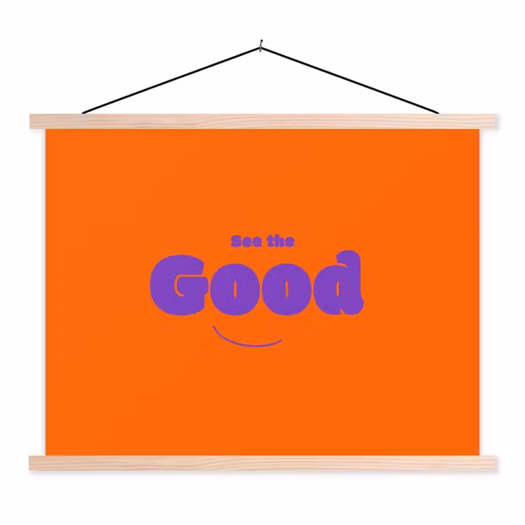 Schoolplaat - See the good - Paars - Oranje - Smiley — 1