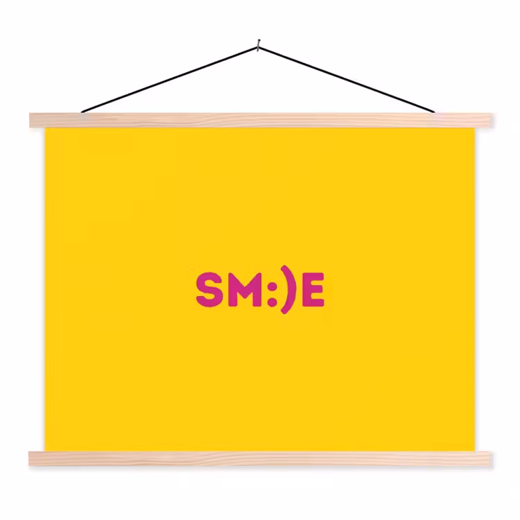 Schoolplaat - Smile - Roze - Geel — 1