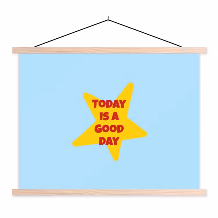 Schoolplaat - Ster - Today is a good day - Blauw — 1