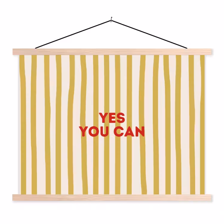 Schoolplaat - Strepen - Abstract - Yes you can - Rood — 1