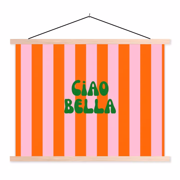 Schoolplaat - Strepen - Oranje - Verticaal - Ciao bella — 1
