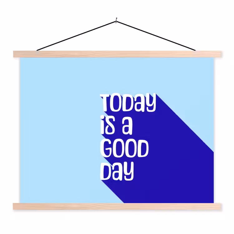 Schoolplaat - Today is a good day - Blauw - Schaduw — 1