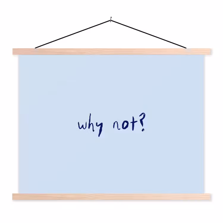 Schoolplaat - Why not - Blauw - Donker blauw - Quote — 1