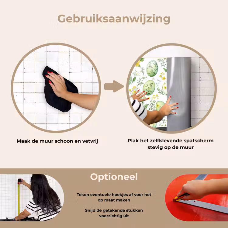 Spatscherm keuken - Patroon - Groen - Eieren — 8