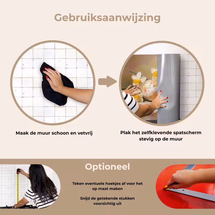 Spatscherm keuken - Bloemen - Eieren - Geschilderd — 8