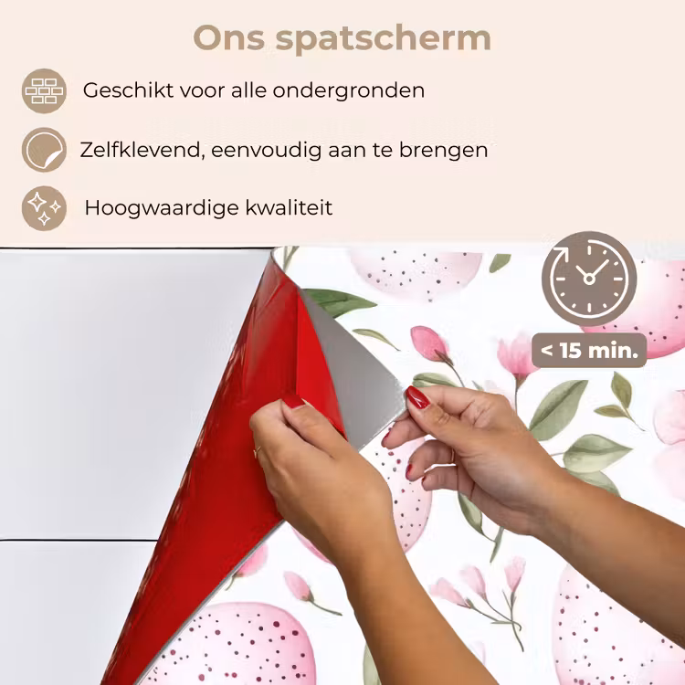 Spatscherm keuken - Patroon - Eieren - Roze - Pasen — 4