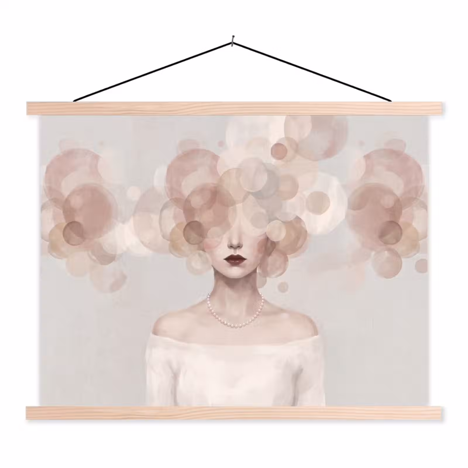 Schoolplaat - Vrouw - Cirkels - Beige — 1