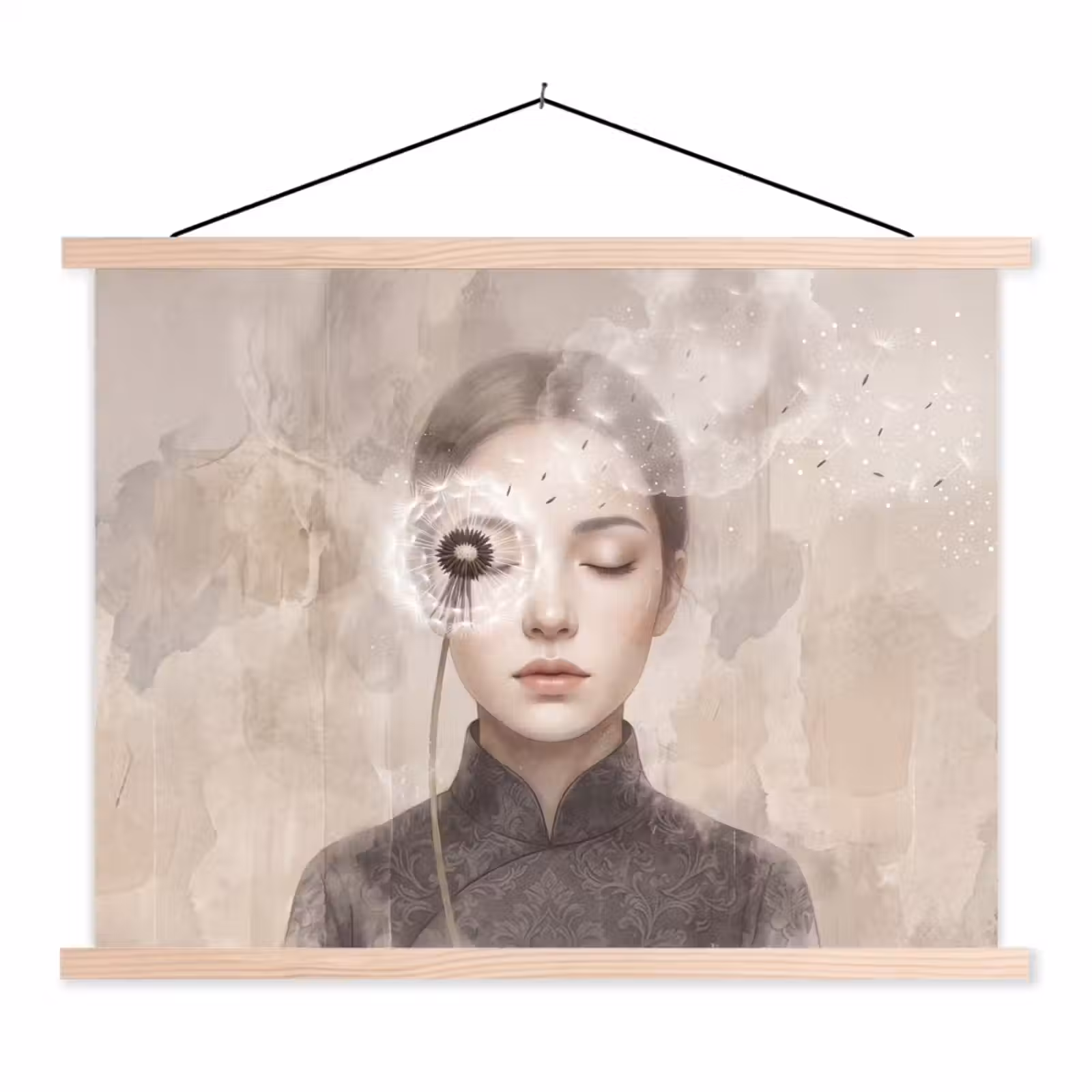 Schoolplaat - Vrouw - Sereen - Grijs — 1