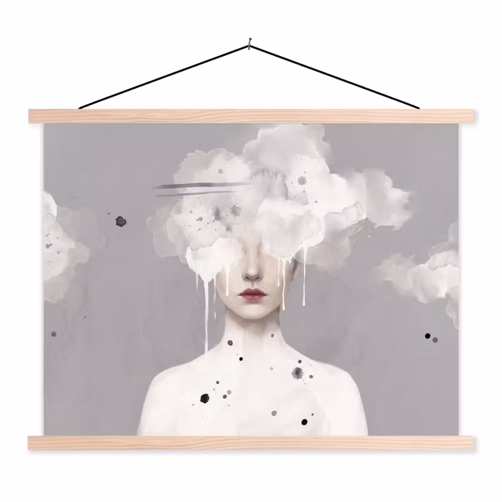 Schoolplaat - Vrouw - Wolk - Grijs — 1