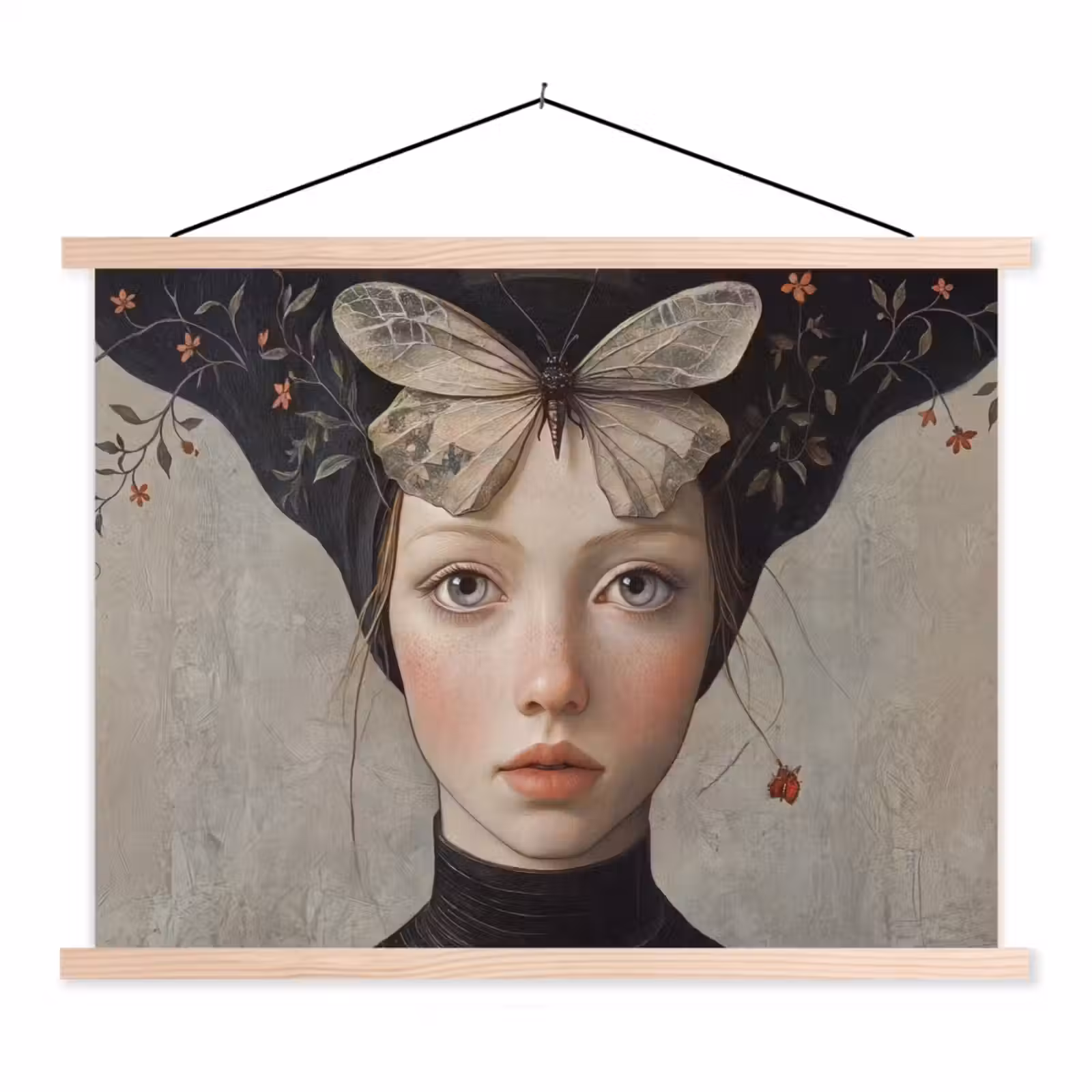 Schoolplaat - Woman - Butterfly - Art - Classic - Muted — 1
