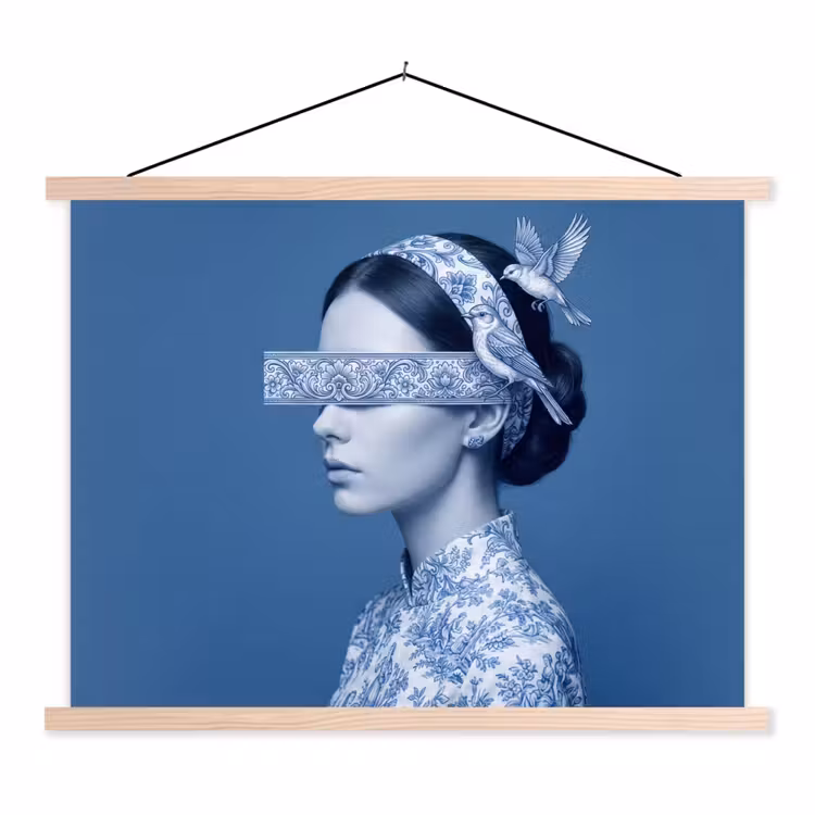 Schoolplaat - Portret - Klassiek - Wit - Blauw — 1