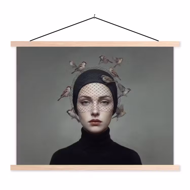 Schoolplaat - Portret - Vogels - Zwart — 1
