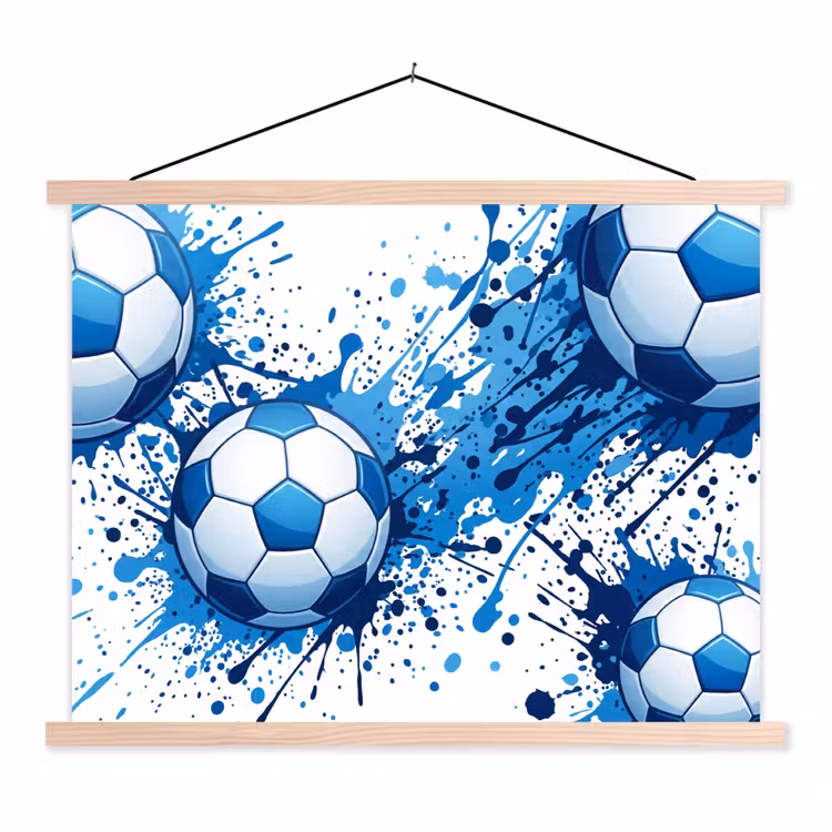 Schoolplaat - Voetballen - Verf - Sport - Blauw — 1