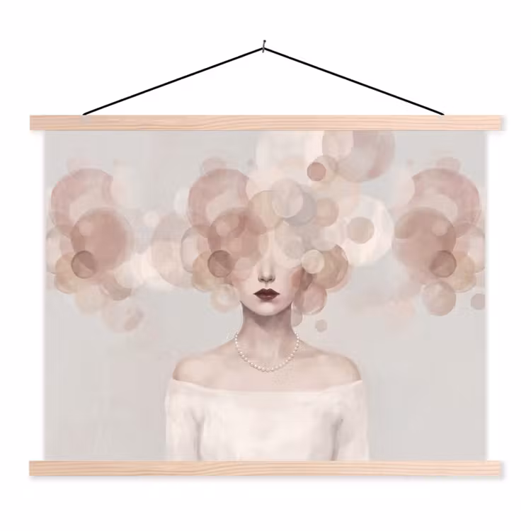 Schoolplaat - Vrouw - Cirkels - Beige — 1