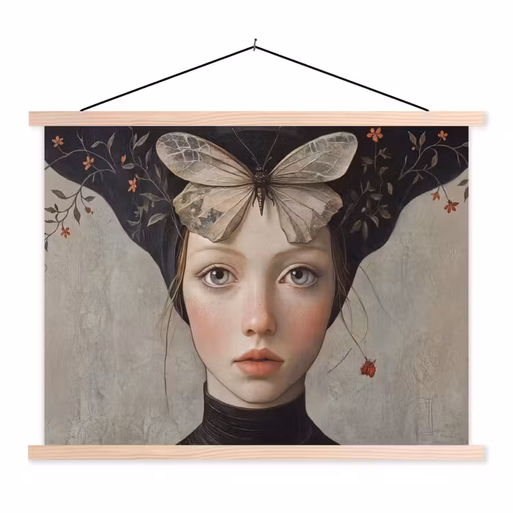 Schoolplaat - Woman - Butterfly - Art - Classic - Muted — 1