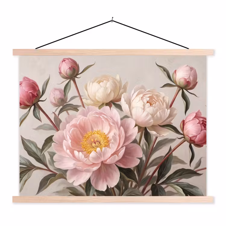 Schoolplaat - Pioenrozen - Boeket - Roze — 1