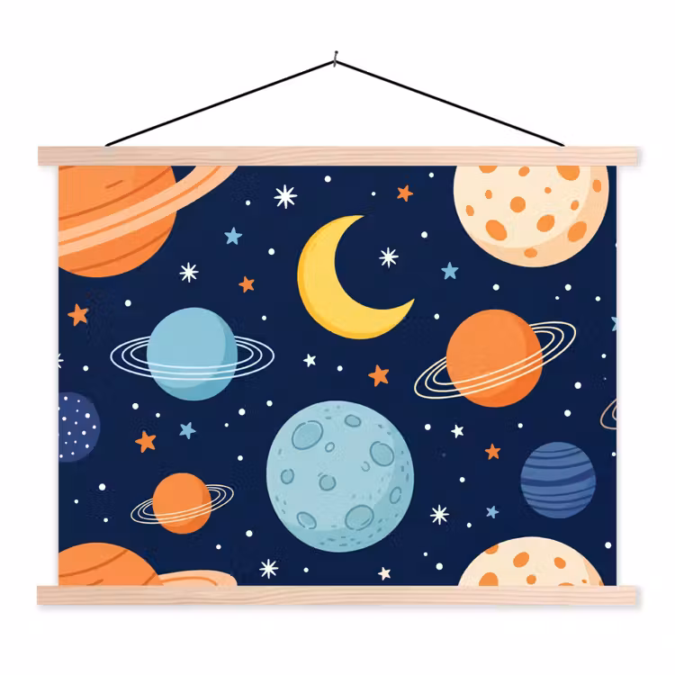 Schoolplaat - Ruimte - Planeten - Kleurrijk — 1
