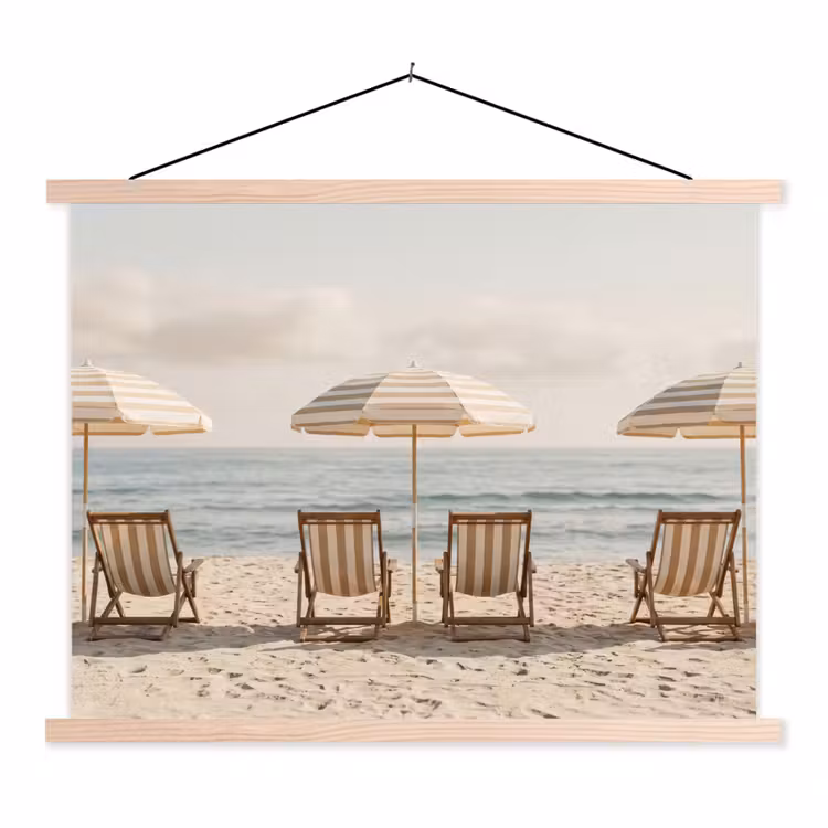 Schoolplaat - Strand - Stoelen - Parasol — 1