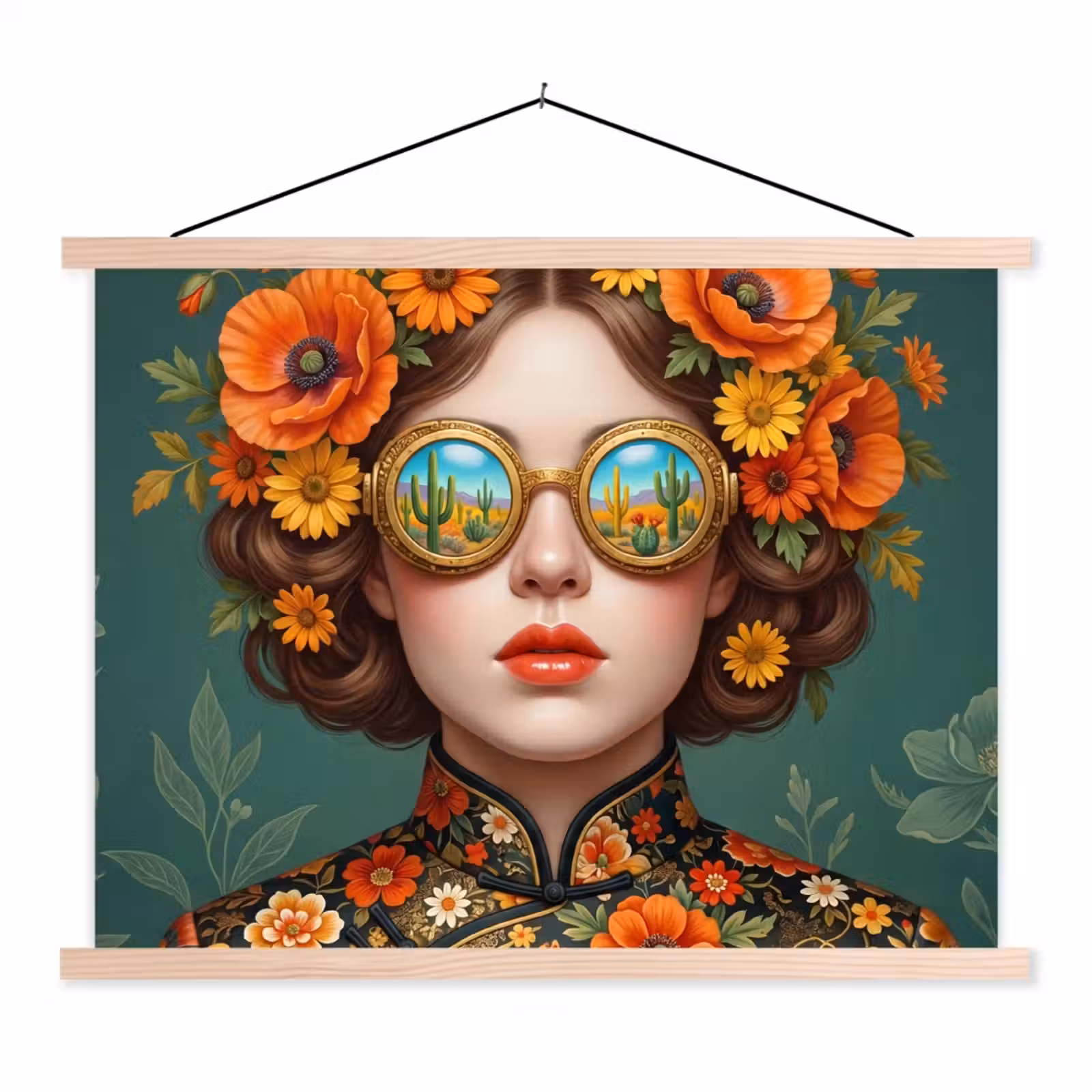 Schoolplaat - Portret - Vrouw - Kleurrijk - Expressief — 1