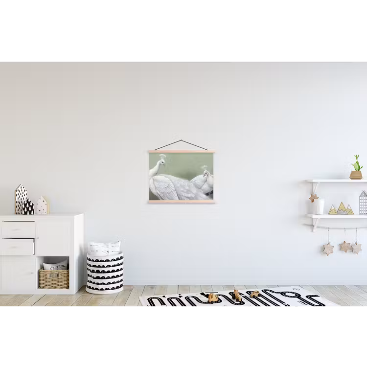 Schoolplaat - Pauwen - Wit - Natuur - Groen — 3
