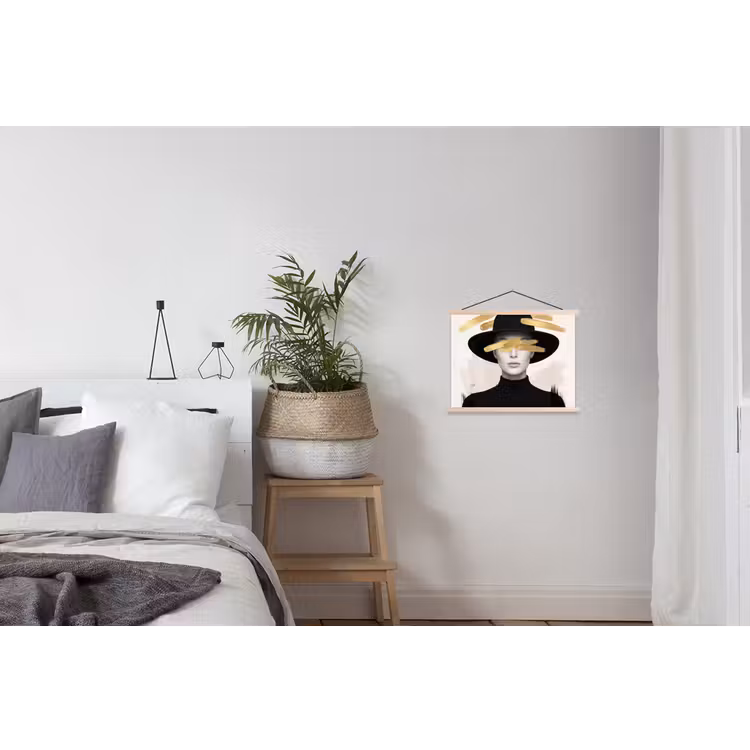 Schoolplaat - Vrouw - Portret - Modern - Goud - Kunst — 2