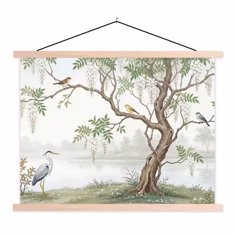 Schoolplaat - Reiger - Landschap - Groen — 1